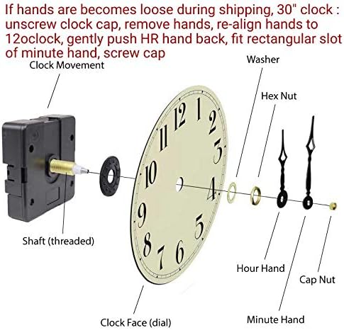 Oldtown Rustic Farmhouse Metal & Solid Wood Noiseless Wall Clock (Wood, 30-inch)