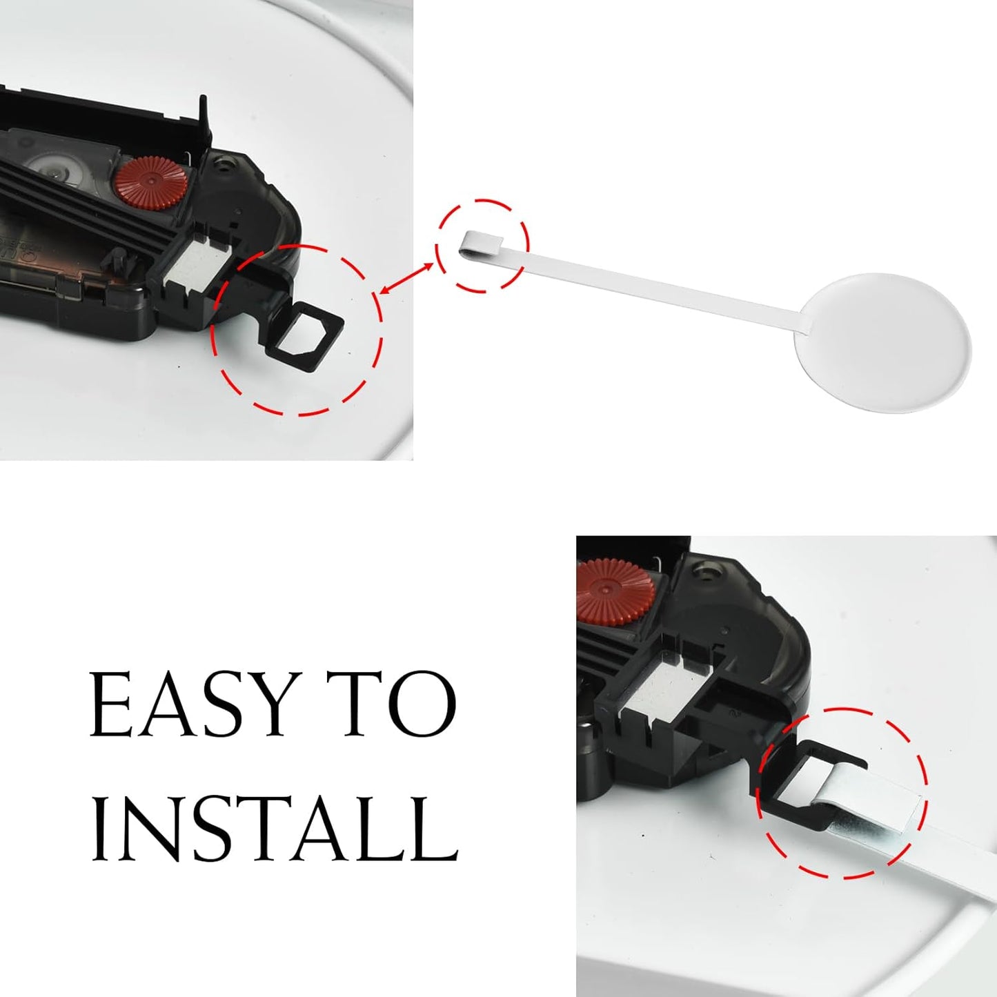 White Wall Pendulum Clock Stylish Minimalist White Wall Clock 8 Inch Modern Decorative Timepiece Silent Gold Included Distinctive Metal Frame Design