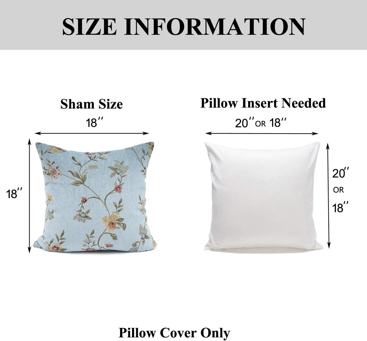 YOUR SMILE Embroidery Jacquard Teal Floral Leaf Pattern Square Decorative Throw Pillow Case Cushion Cover,18x18 inch