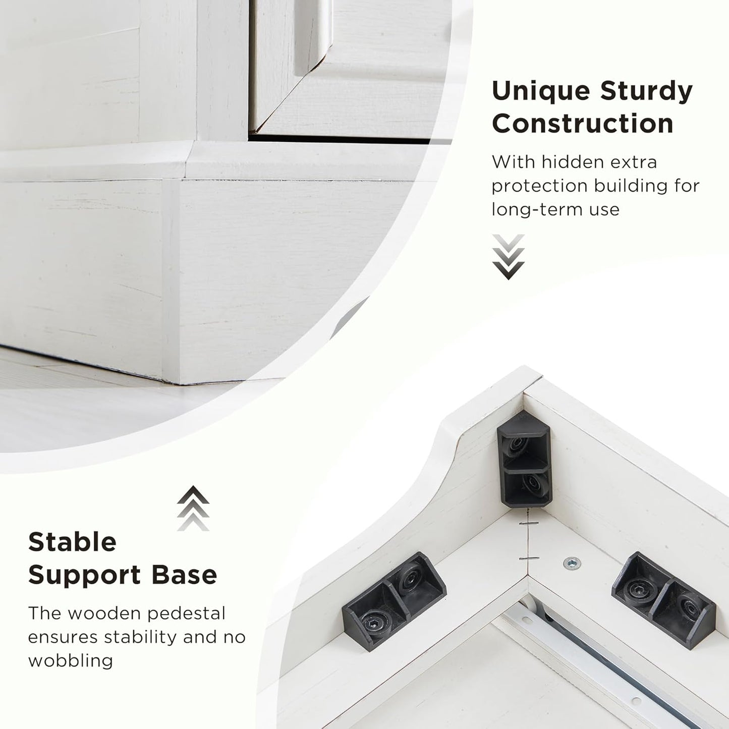 Farmhouse 9 Drawer Dresser for Bedroom, 36 Inch Tall Modern Dresser TV Stand with Large Drawers & Bar Handles, Rustic Wood Chest of Drawers for Bedroom, Living Room, Hallway, Off White