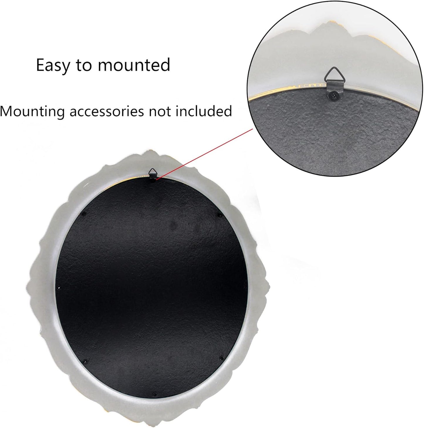 Vintage Decorative Wall Mirror 14.8 x 13.1 Inch Oval Mirror(Pink)