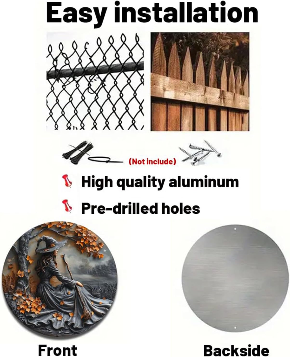 Fanyil/Olygee/Sherum/Shirem/Pubyfun/Glosrity/Libilin/Graddi/Solymody/Gowebs/Goredny/Vianys Witching Hour, Door Way Hanging Decor Halloween, 2D Wooden Round Witches Sign (A+B+C, 7.87")