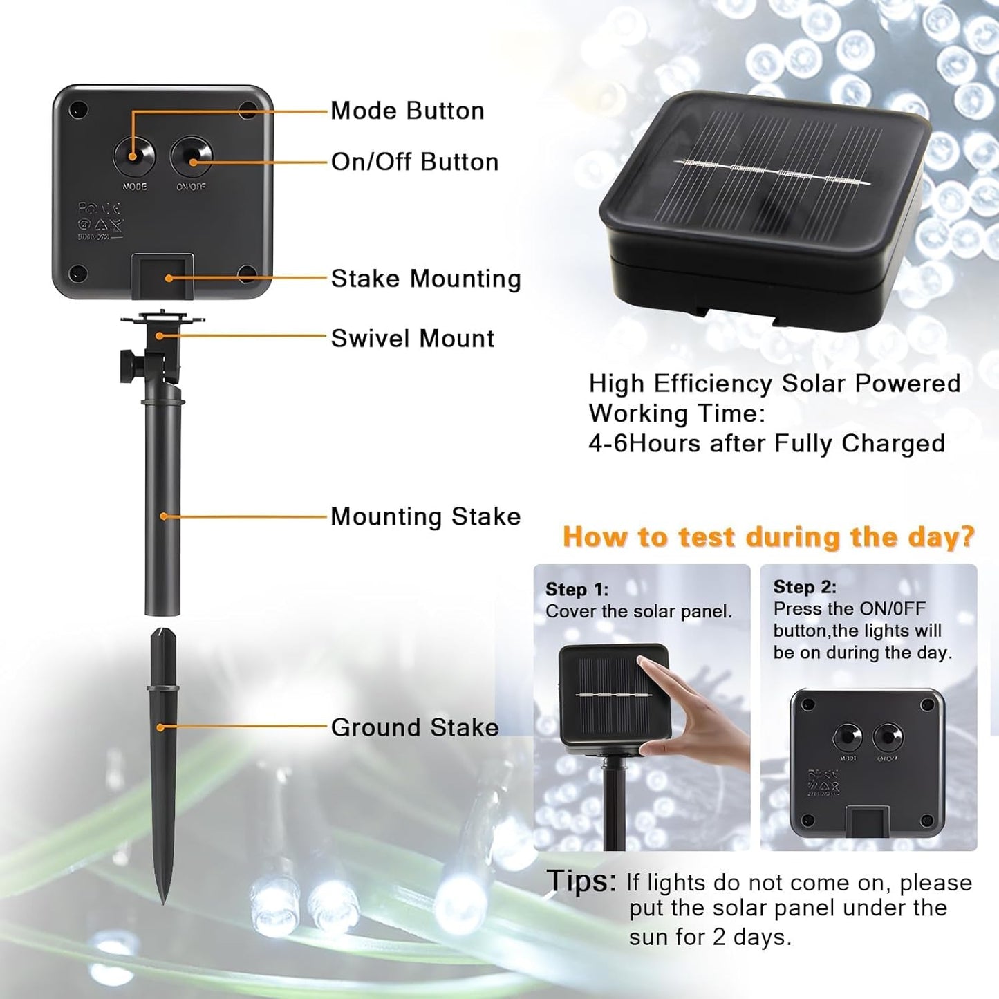 4 Pack Solar String Lights Outdoor, 400 LED Extra-Long 156Ft Solar Lights Outdoor with 8 Lighting Modes, IP65 Waterproof for Garden, Patio, Xmas, Balcony, Tree, Wedding, Party Decor (White)