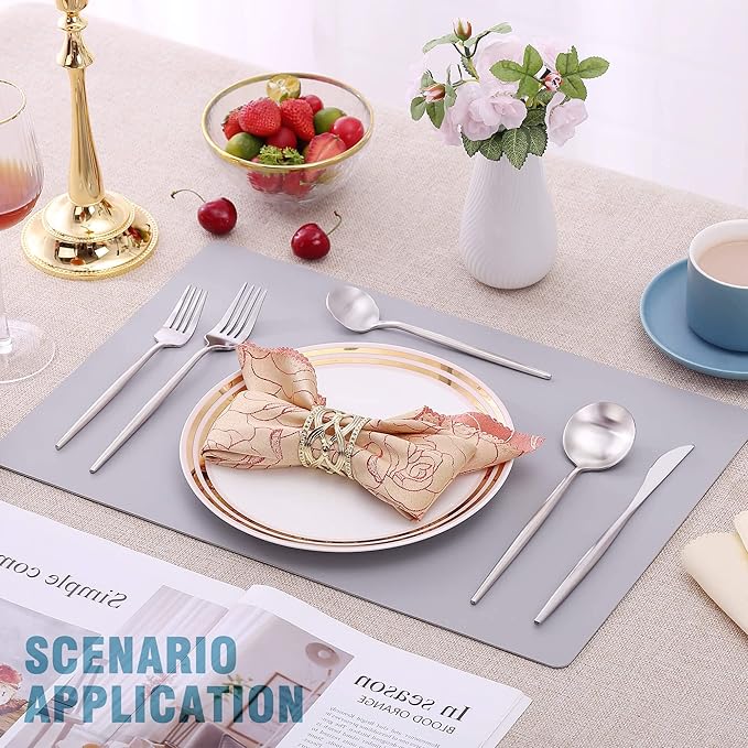 Matte Silverware Set for 4,Modern Stainless Steel Brushed Cutlery Set,20-Pieces Heavy Duty Flatware Set,Knives Spoons and Forks Set Utensils Set, Satin Finish, Dishwasher Safe