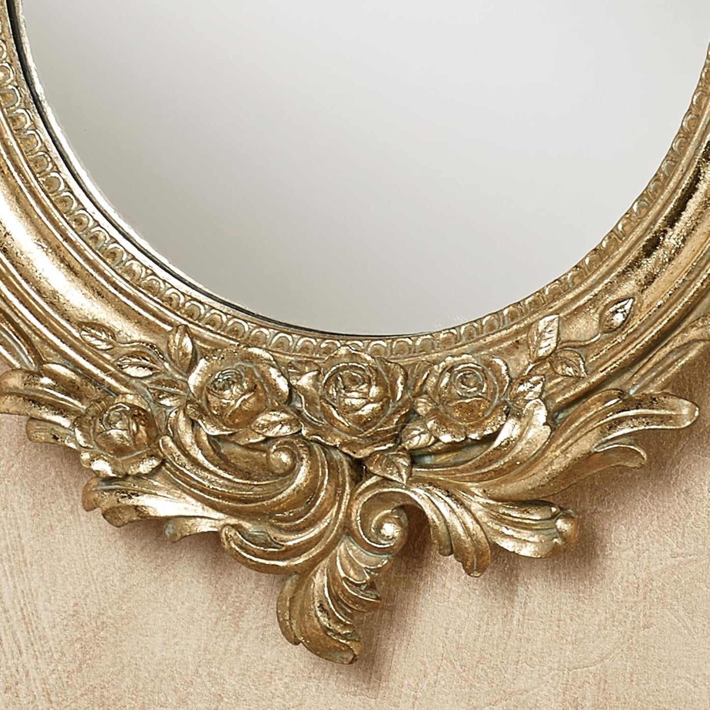 Touch of Class Fitzroy Accent Vintage Wall Mirror Antique Gold | Ornate Victorian Style Decor for Bedroom, Living Room, Hallway, Office | Antique Looking Circular Shape