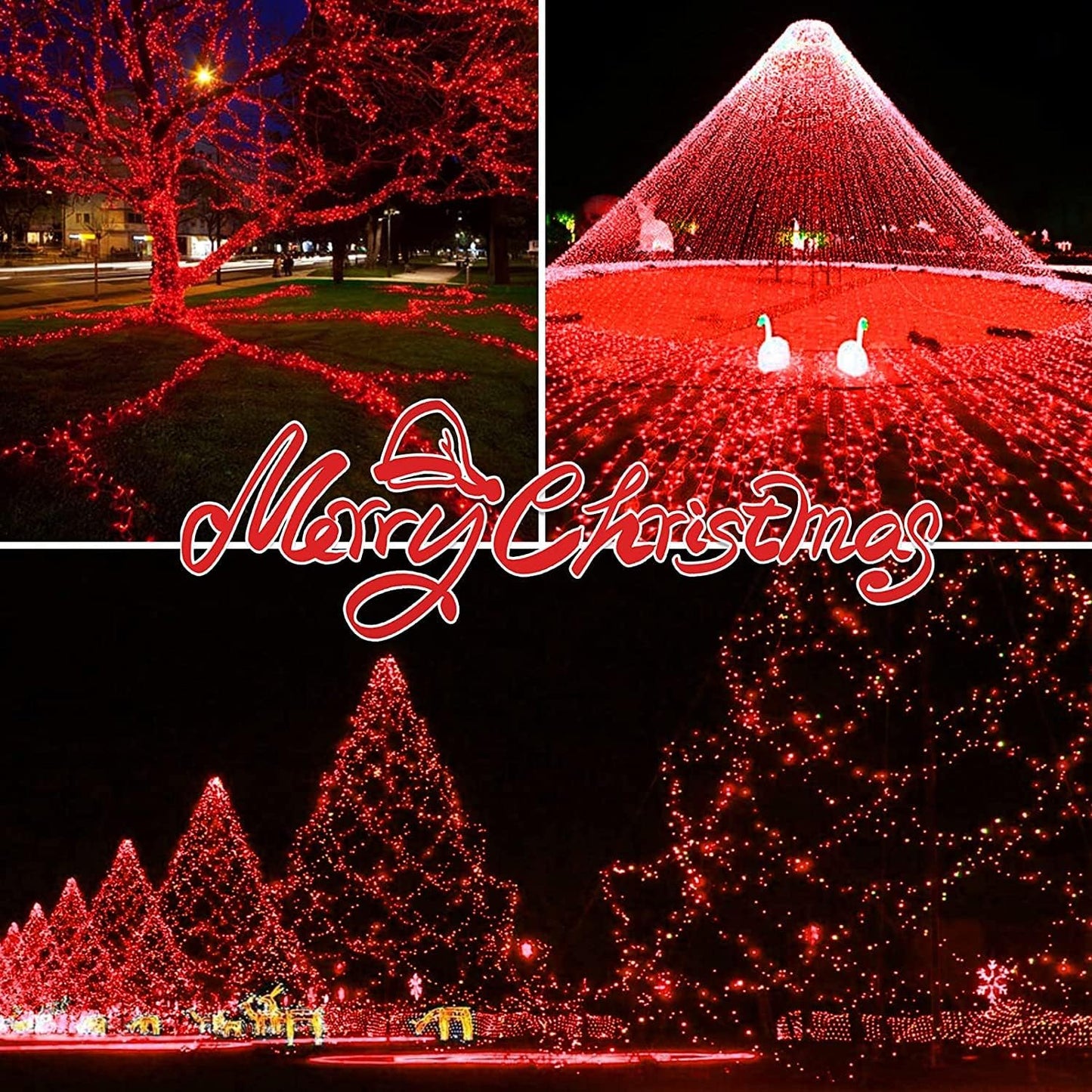 150LIGHTS RED Extra-Bright with End Connectors Christmas Decorative Lights 9.72m UL Certified Mini String Light Set Waterproof for Home Garden Holiday Christmas Tree Party Patio Decor Wedding