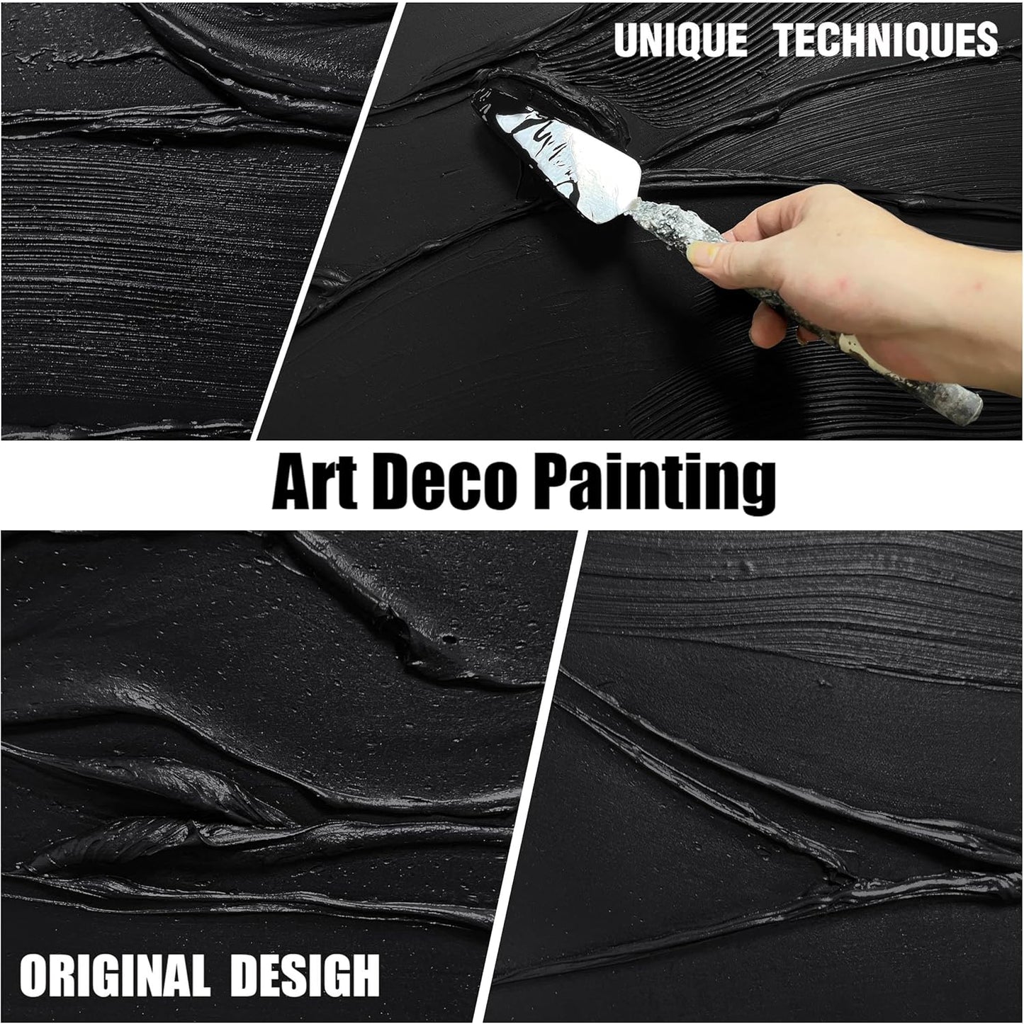 CGXART Large Abstract Wall Pictures For Office Minimalist Wall Decorations For Living Room Black Art Work For Bedroom Walls Large Size 29 x 58 Inch