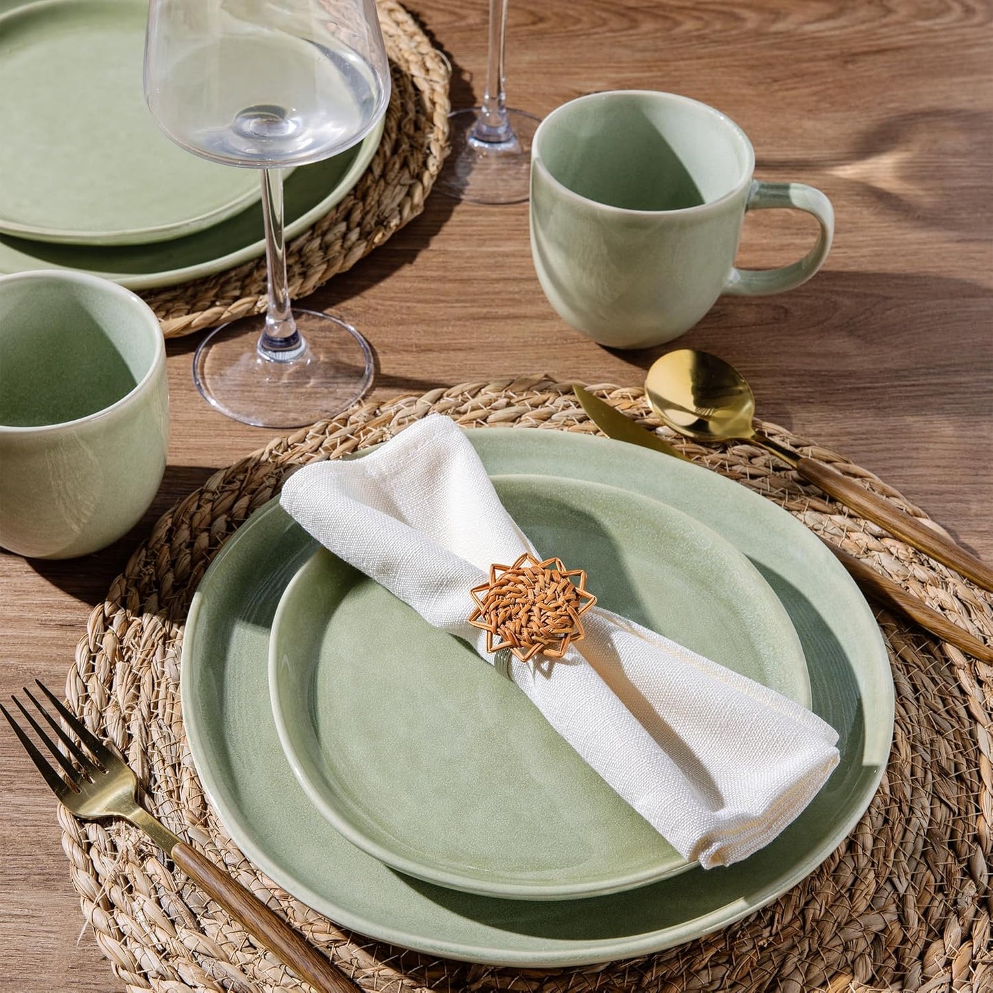 AmorArc 12oz Coffee Mugs, Ceramic Coffee Mugs set of 6 for Man, Woman, Dad, Mom, Modern Coffee Mugs with handle for Latte/Cappuccino/Milk/Cocoa. Dishwasher&Microwave Safe, Olive Green