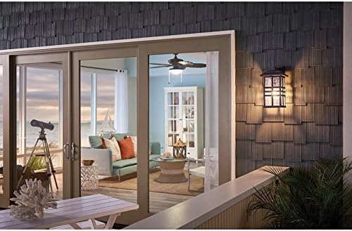 Kichler Beacon Square 14.25" Outdoor Wall Light in Olde Bronze®, 1-Light Exterior Wall Sconce with with Clear Hammered Glass, (14.25" H x 8" W), 49830OZ