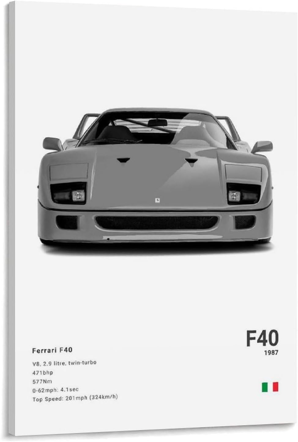 Farrari Car Posters For Walls Vintage Racing Car Canvas Prints For Home Decor Office Decor CFrame-style 16x24inch(40x60cm)