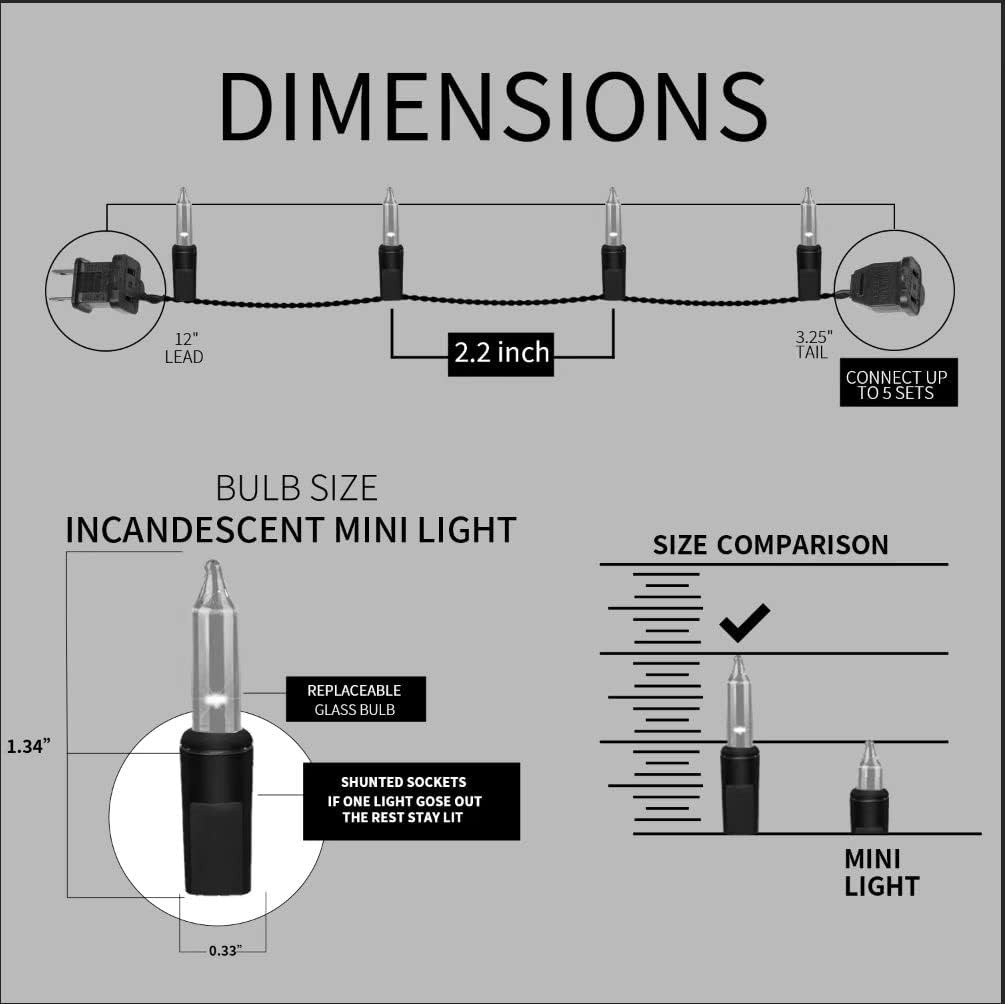 100LIGHTS Orange Purple and Green Extra-Bright with End Connectors Halloween Decorative Lights 5.98m UL Certified Mini String Light Set Waterproof for Halloween Home Garden Tree Party Patio
