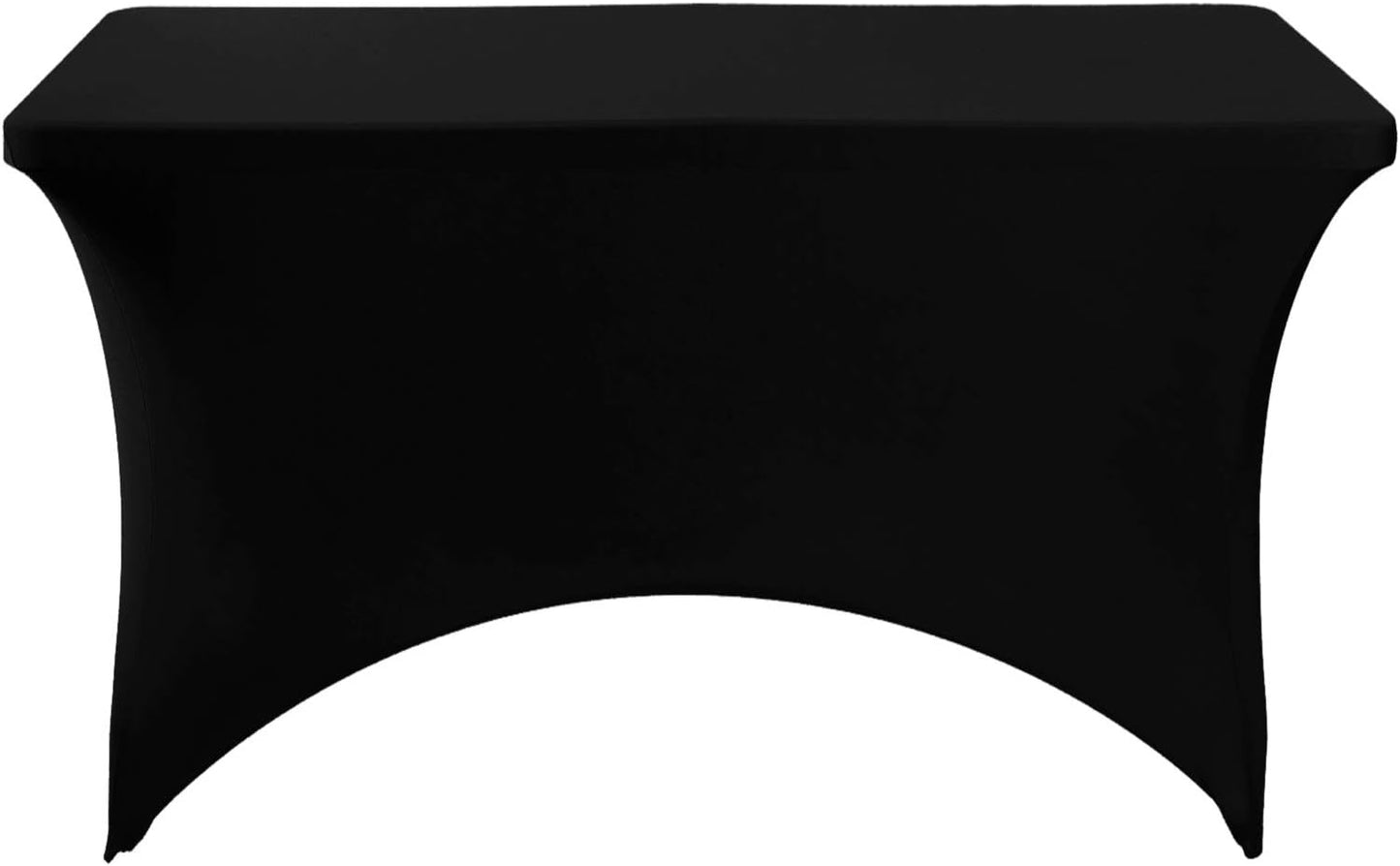 2Pack Spandex Table Cover for 4FT or 6ft or 9ft Table Universal Fitted Stretch Tablecloth for Party, Banquet, Wedding and Events-Black