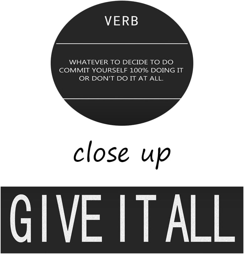 Give It All Verb Poster Home Wall Decor Inspirational Canvas Wall Art Motivational Painting Positive Entrepreneur Quotes Pictures Print Artwork Bedroom Classroom Office Wall Decor Framed[30" W X 40" H]
