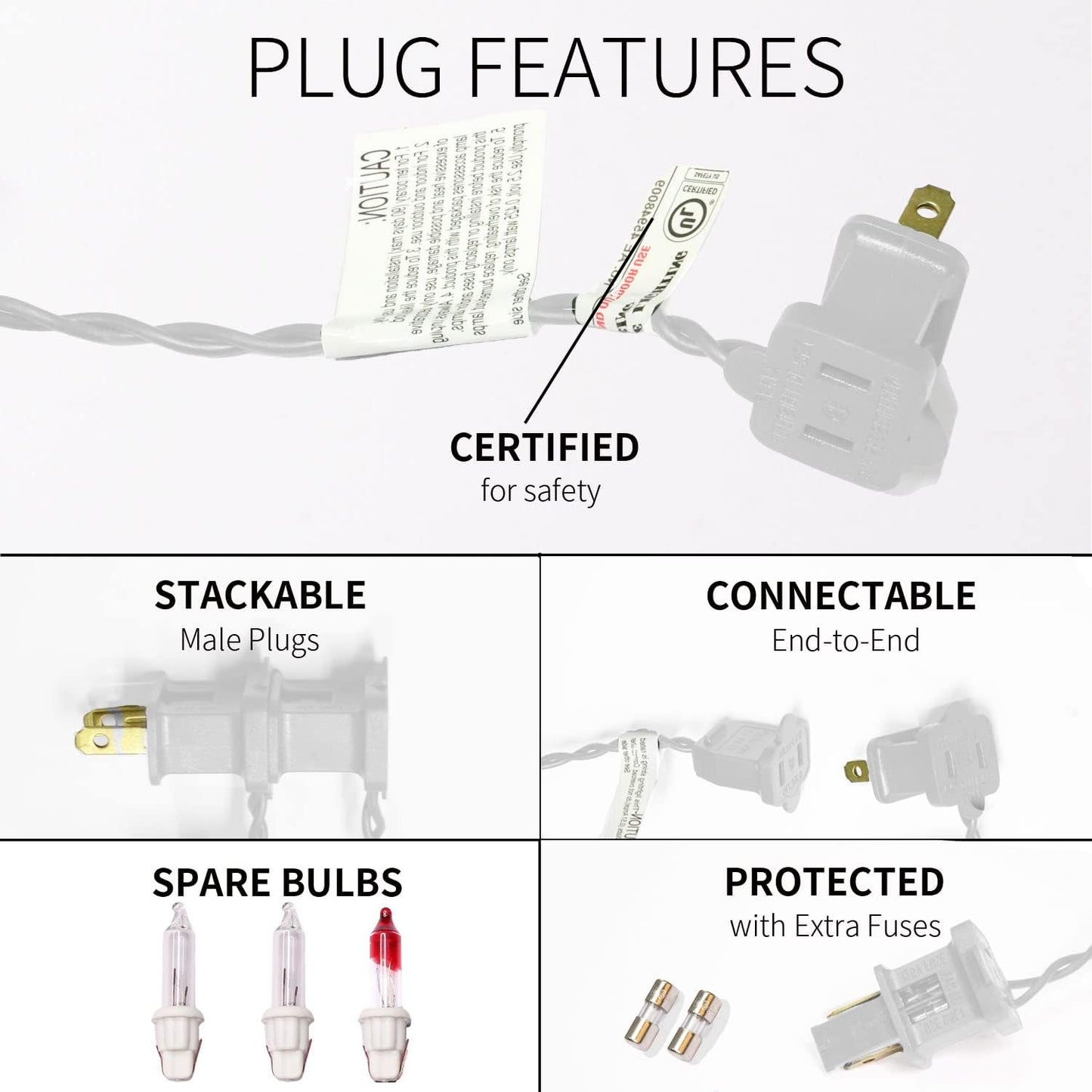 300LIGHTS(2*150L) Warm White Extra-Bright with End Connectors Christmas Decorative Lights 19.44m UL Certified Mini String Light Set Waterproof for Home Garden Holiday Tree Party Patio Wedding
