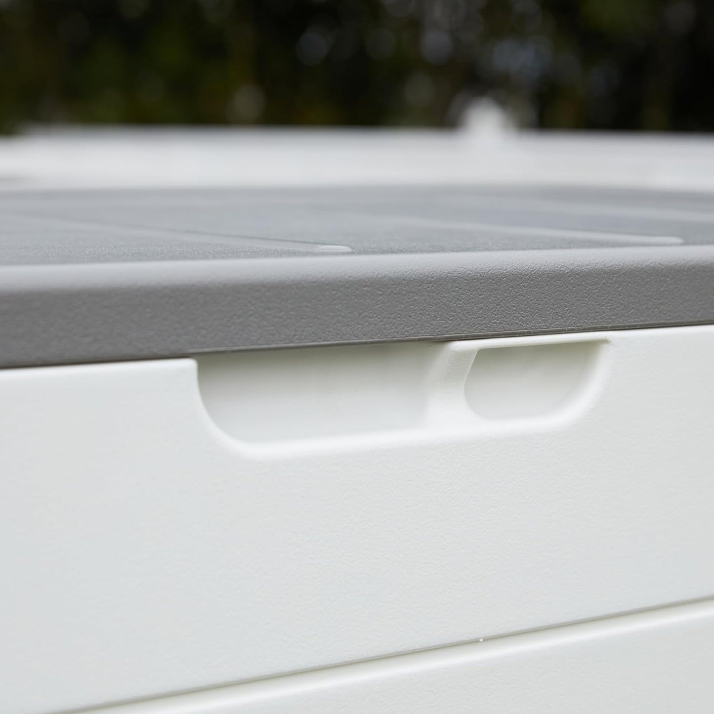 100 Gallon Plus Resin Deck Box, Waterproof Outdoor Storage Bin for Patio Furniture, Pool Accessories, and Garden Tools, Lockable & UV-Resistant, White