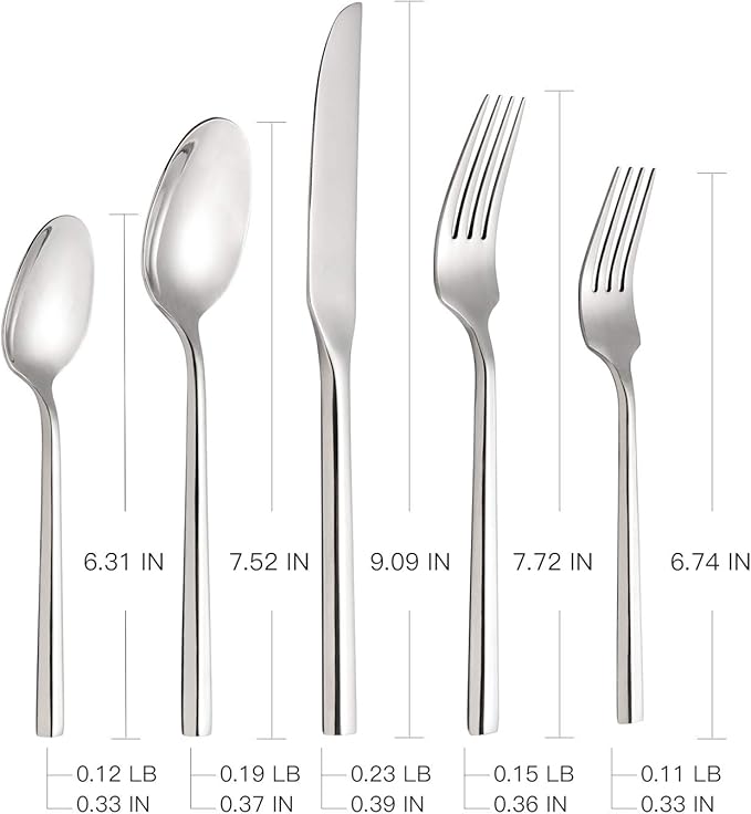 Silverware Set Flatware Set Stainless Steel Cutlery Set 20 Piece with Hexagon Handle Wedding Gift Home Hotel Use Service for 4