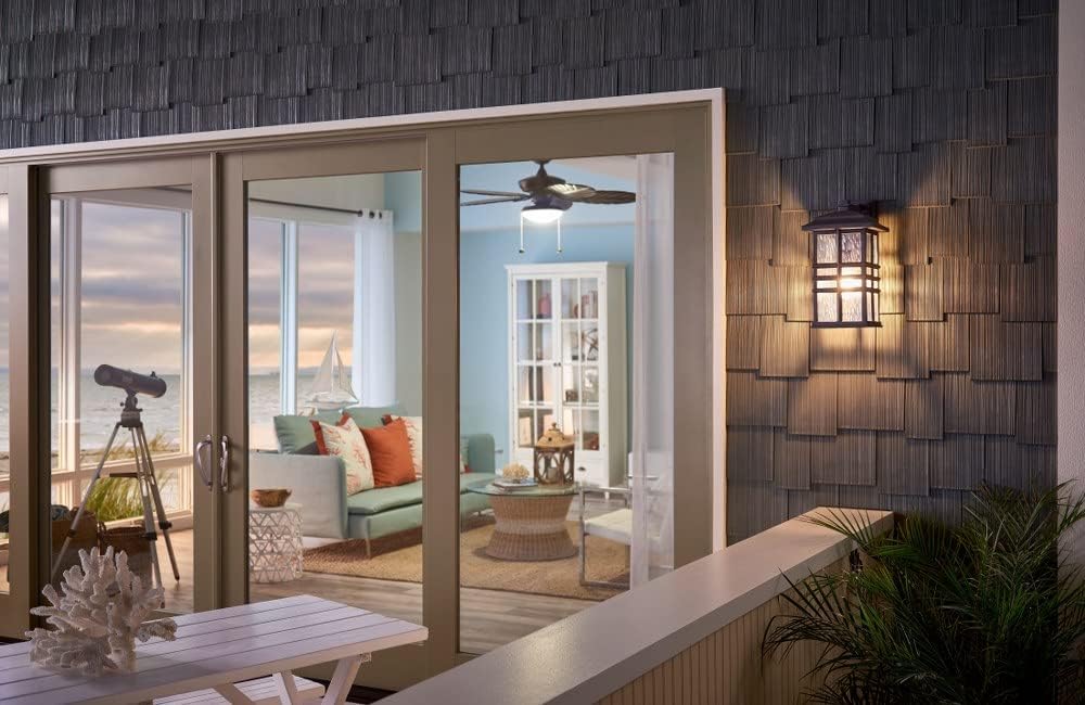 Kichler Beacon Square 17.5" 1 Light Outdoor Wall Light with Clear Hammered Glass in White