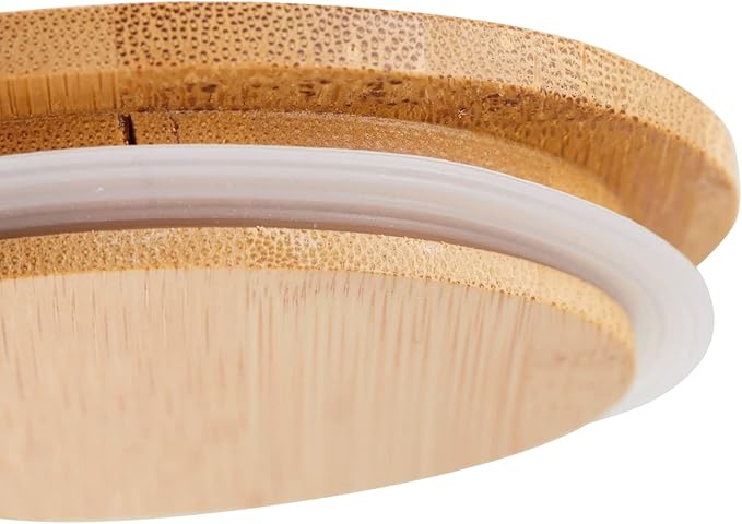 Farmlyn Creek Set of 3 Matte Black Kitchen Canister with Airtight Wooden Bamboo Lids, Kitchen Counter Containers, Food Storage Jars, Ideal for Storing Sugar, Coffee and Other Dry Goods, (3 Sizes)