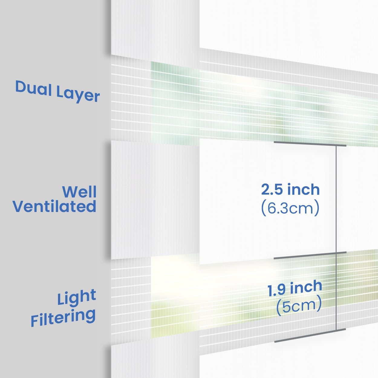 Foiresoft Standard Custom Zebra Roller Blinds for Windows [W10–105 x H10–115 Inch, Ivory, Basic], Light Filtering Dual Layer Shades for Bedroom, Living Room, Office, 13 Colors