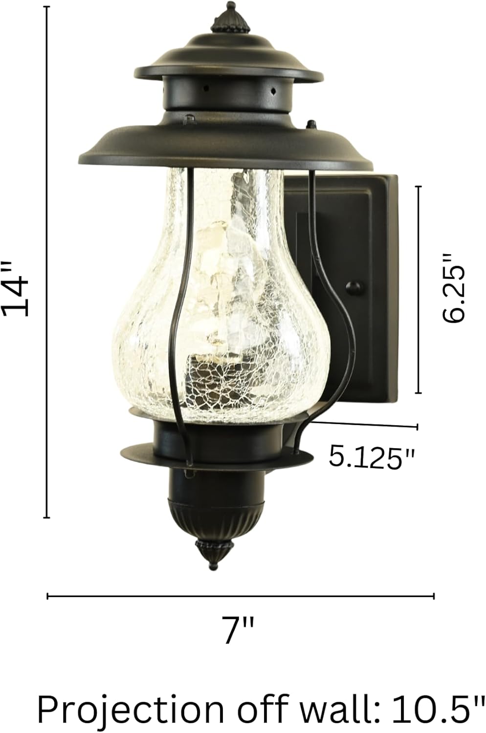 Muskoka Lifestyle Products Outdoor Weatherproof Wall Sconce Lantern, Rustic Porch Light Fixture, Farmhouse Wall Sconce Entryway Light