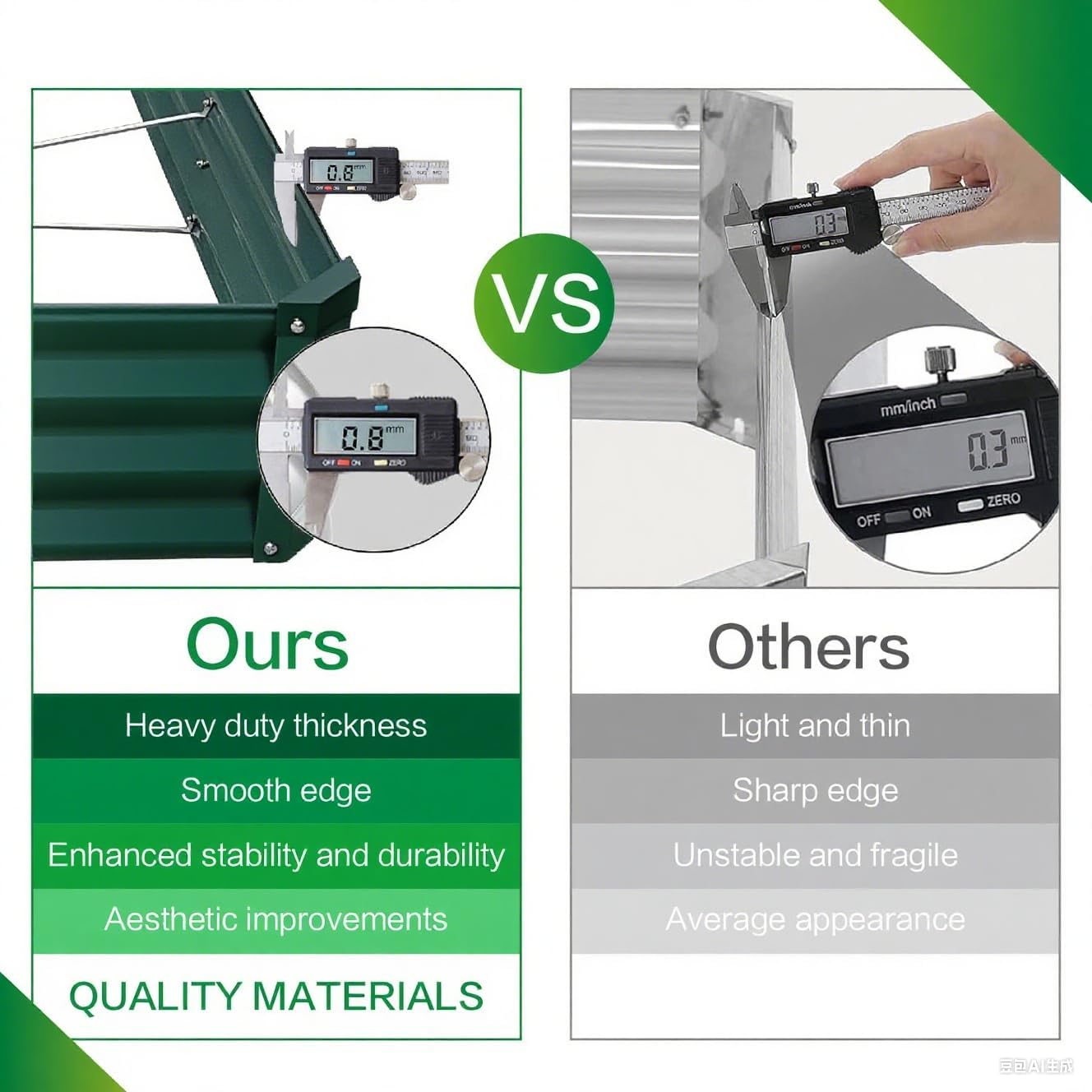 GARDMAX 8x4x1FT Galvanized Raised Garden Bed Kit, Metal Planter Boxes Outdoor with Easy Assembly, Large Garden Bed for Vegetables, Fruits, Flower, Herbs Rectangle Dark Green