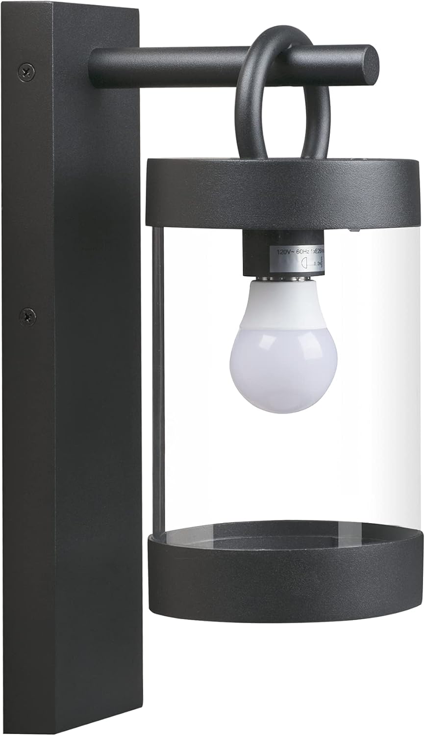 Dusk to Dawn Outdoor Wall Lighting 2 Pack Black Exterior Wall Lantern Sconce Fixture with E26 Base for Porch Patio Garage House