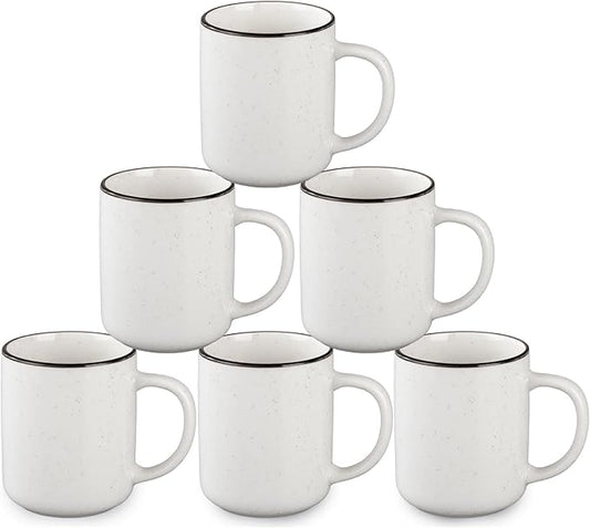 Ceramic Coffee Mug 12 oz Porcelain Coffee Mugs Set of 6 - Ceramic Coffee Cups with Handle and Speckled Patterns for Latte, Tea, Cocoa, Milk, Cappuccino, Microwave & Dishwasher Safe