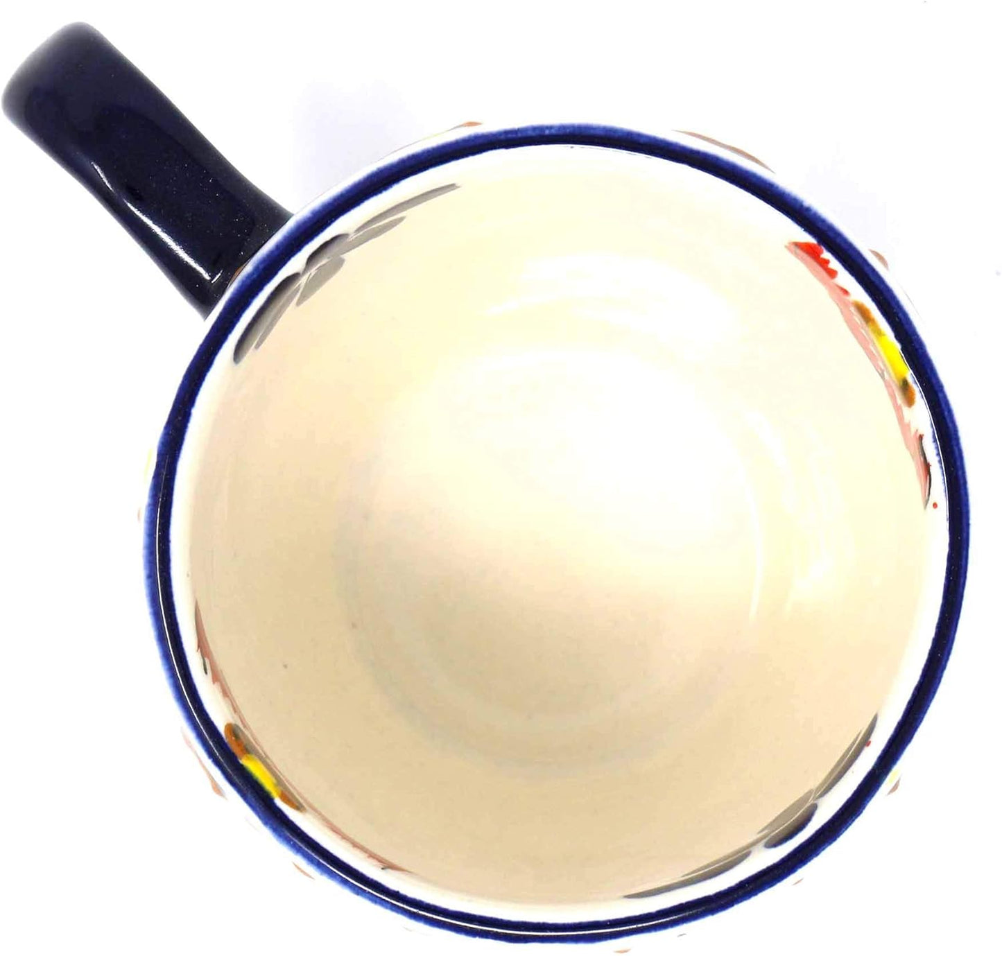 Encantada Handmade Hand-Painted Authentic Mexican Pottery Mugs (1-Pack, Dots & Flowers)