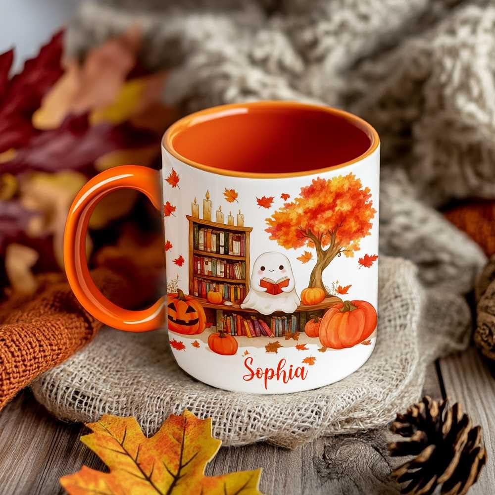 Personalized Fall Ghost Coffee Mugs - Ghost Lover Mugs Gift for Women Men - Fall Autumn Decor Gifts For Home Farmhouse Thanksgiving - Happy Fall Y'all Mug - 11oz Printed Ceramic Mug