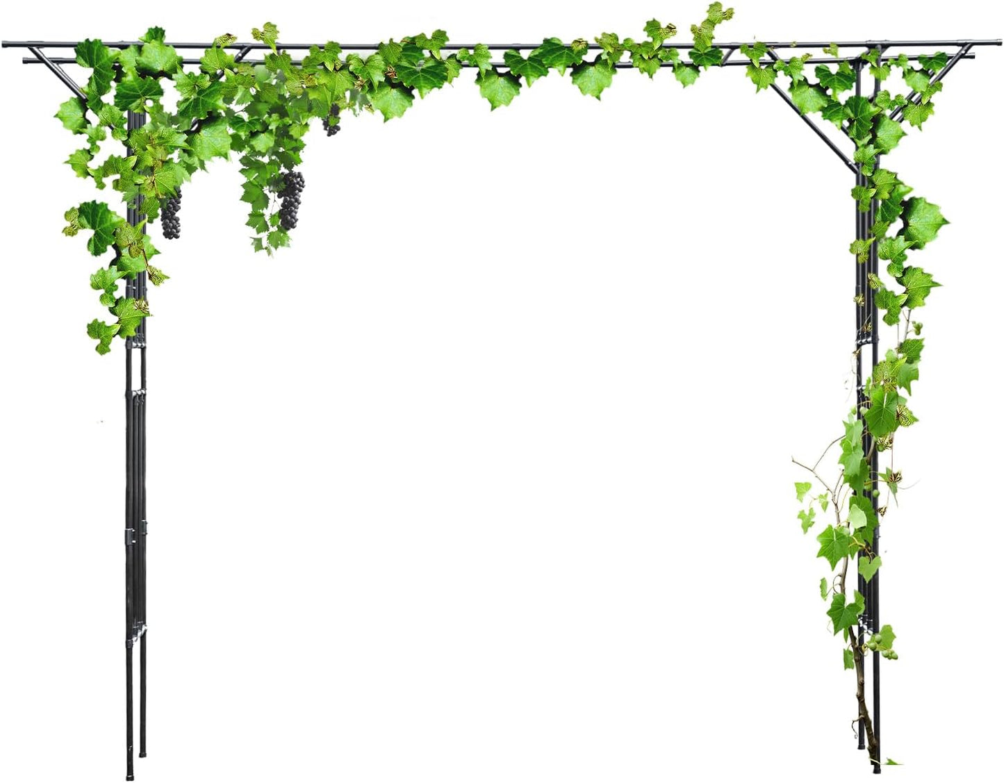 Garden Trellis for Climbing Plants,Outdoor Garden Arch Arbor Trellis,Steel Garden Trellis Wedding Arches for Ceremony Decoration 11.81x1.31x8.86ft (Black)