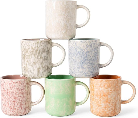 17 OZ Coffee Mugs Set of 6, Modern Mugs Set with handle for Tea/Latte/Cappuccino/Milk/Cocoa.
