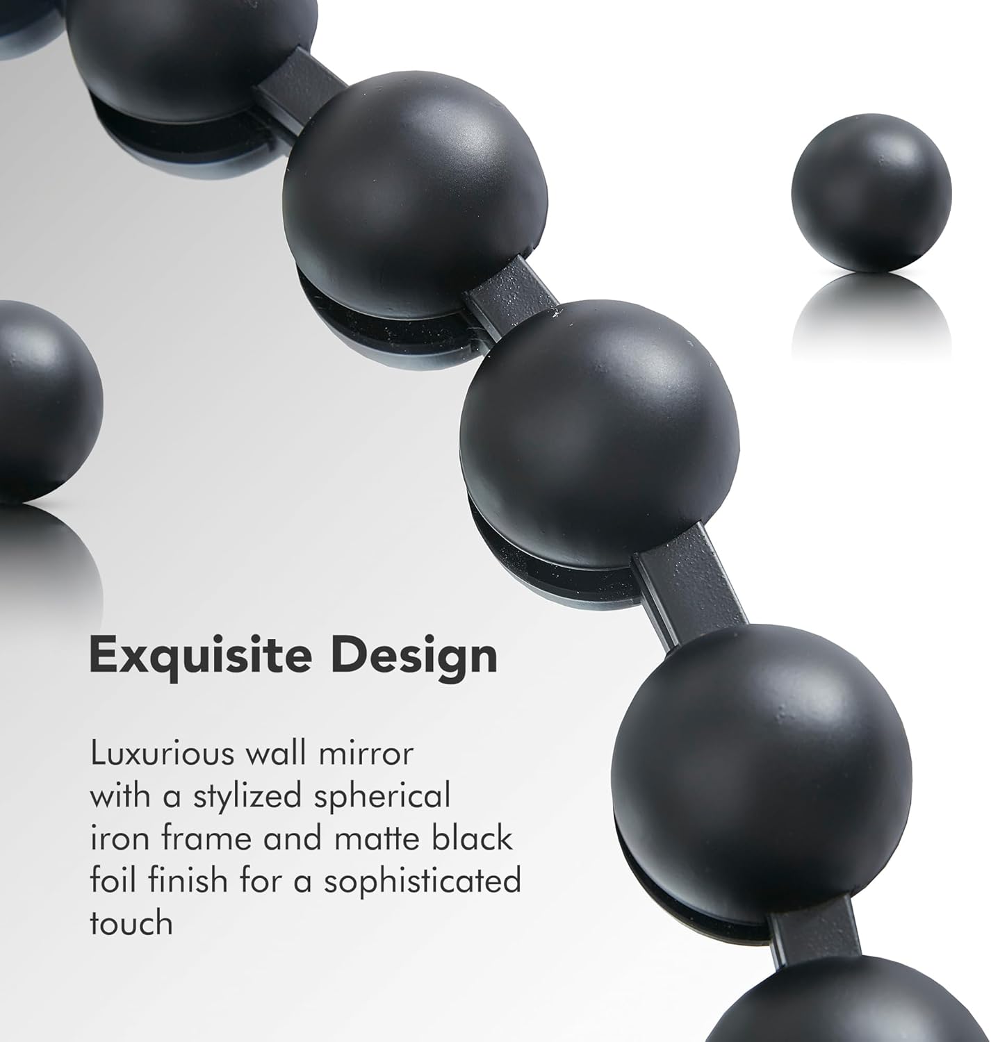 Madison Park Round Mirror, Metal Frame Circle Mirror 36 inch, Wall Art Decor Mounted Hanging for Entryway, Bathroom, hallway, Living Room, Vanity, Marlowe, Black