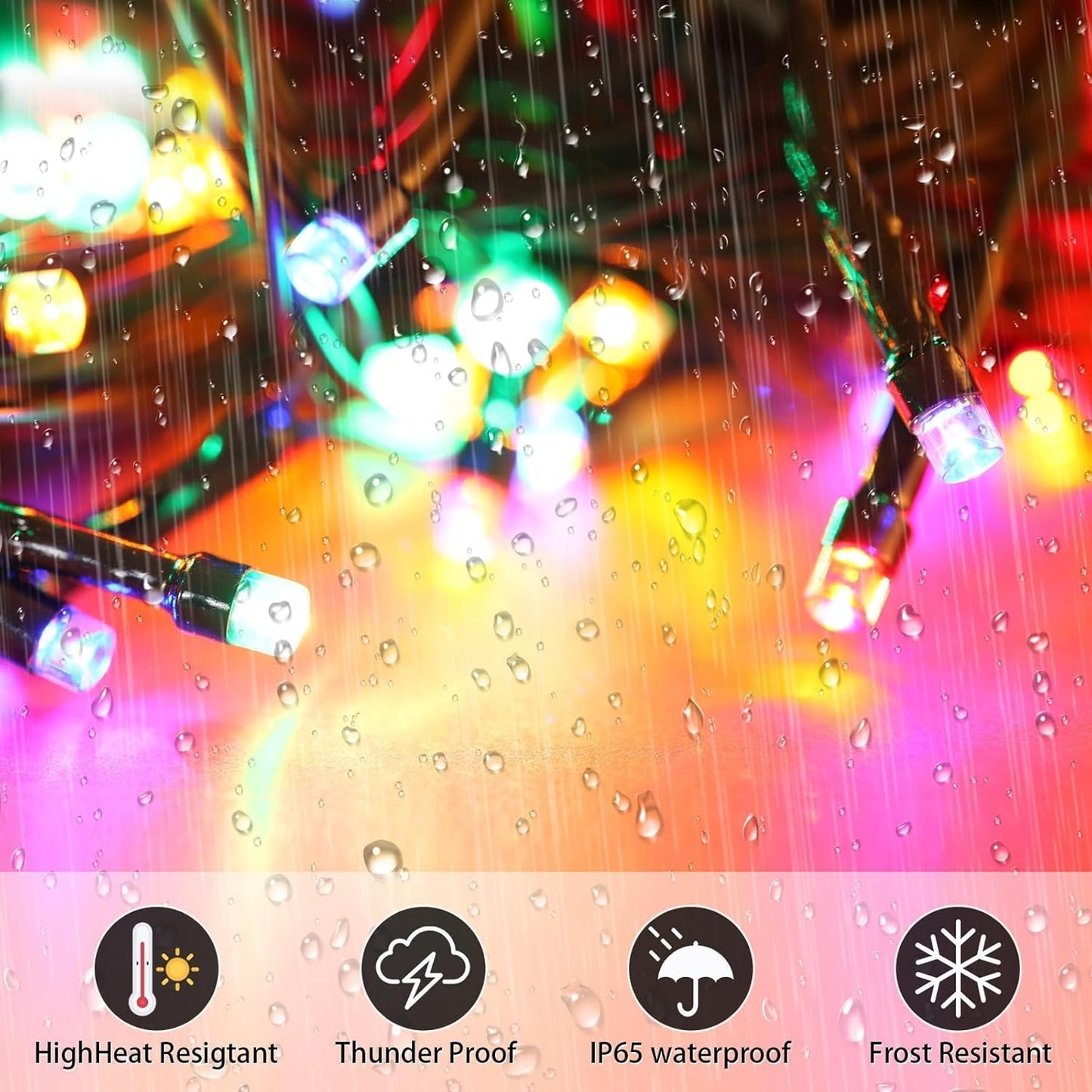 4-Pack Solar String Lights, 400 LED Extra-Long 156Ft Solar Christmas Lights Outdoor Waterproof, 8 Modes Multicolor Led Christmas Lights for Garden, Patio, Wedding, Christmas Decorations