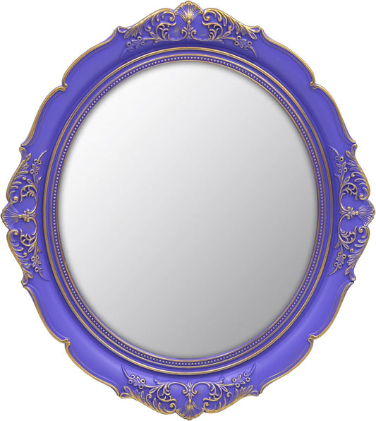 14.8 x 13.1 inch Oval Wall Mirror Vintage Style (Purple)