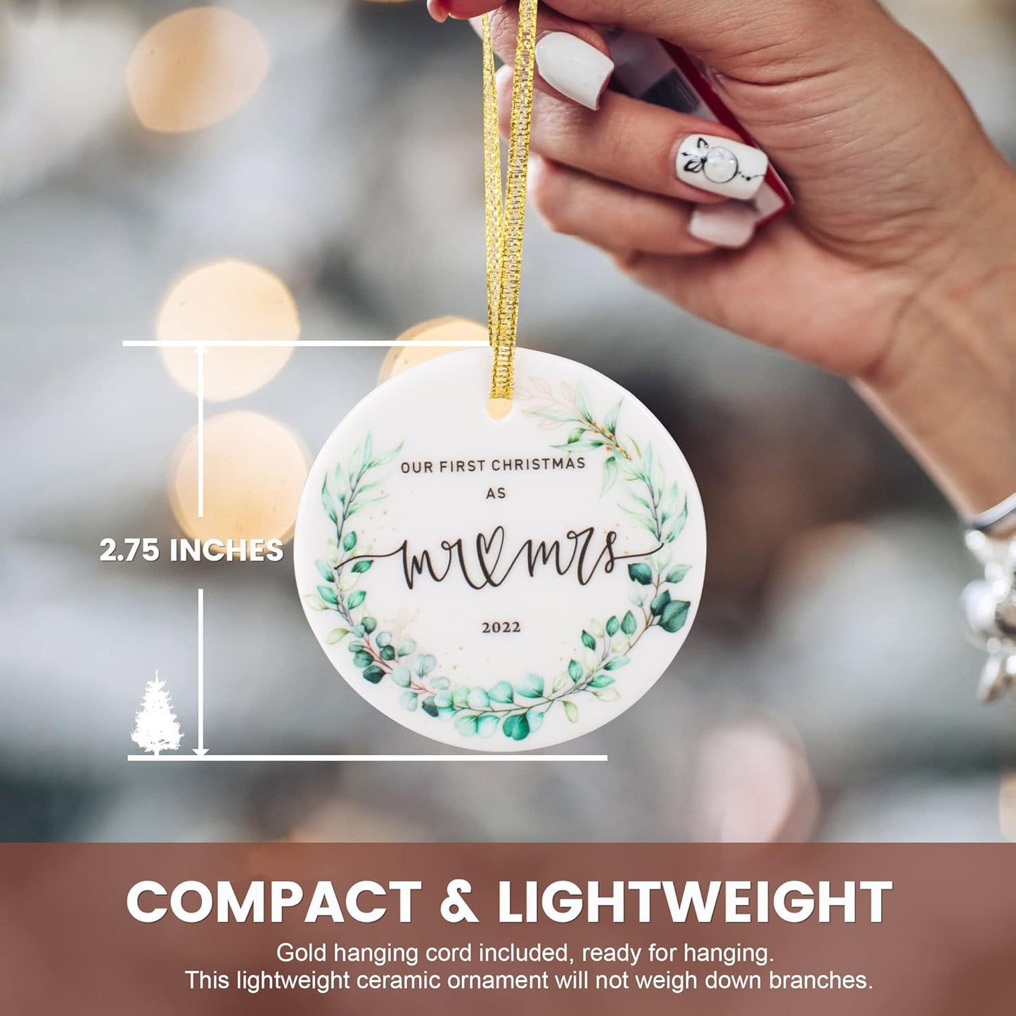 2022 Our First Christmas Married Ornaments, First Christmas as Mr. and Mrs. Ornament, Wedding Bridal Shower Gift, Newlywed Gifts for Couples, Our 1st Christmas Tree Decoration, Christmas Keepsake