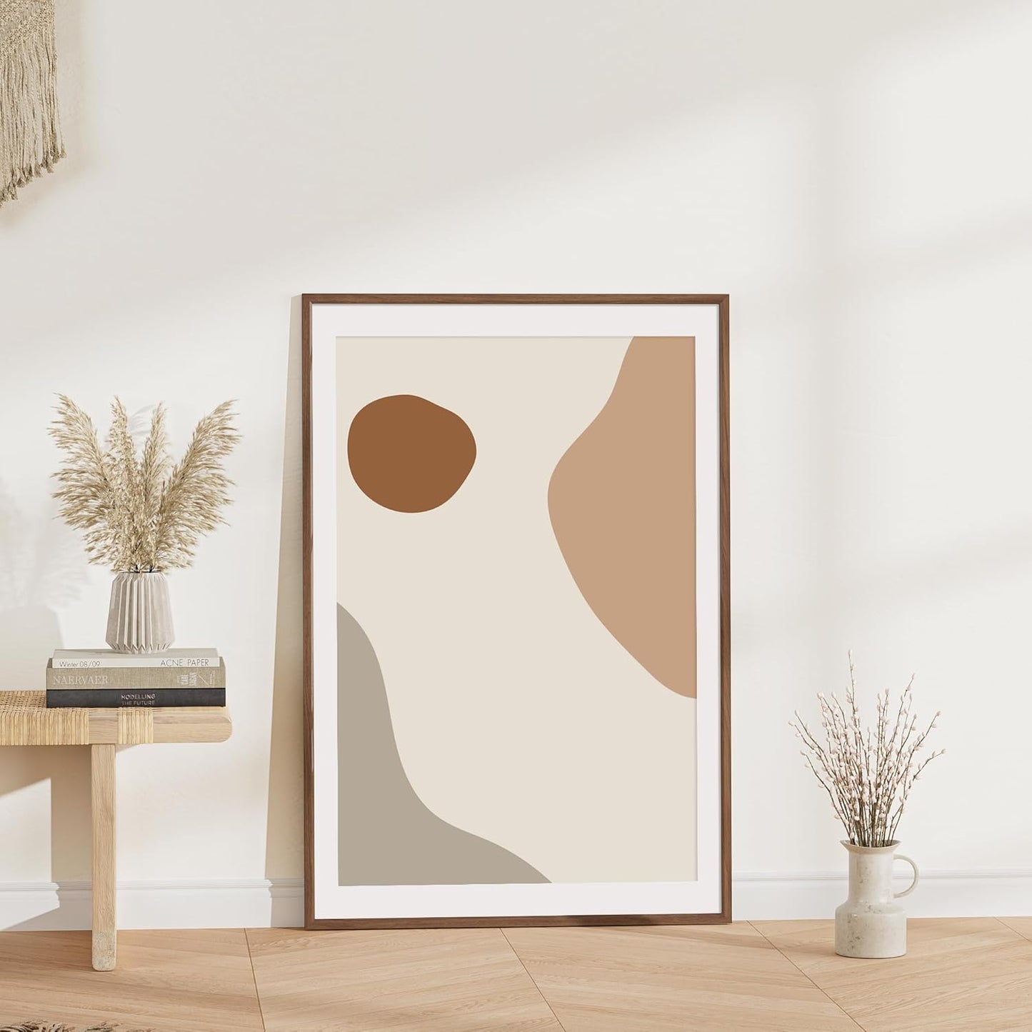 27x40 Poster Frame Set of 2 Natural Solid Walnut Photo Frames with 24x36 Removable Mat Wall Hanging Large Handcrafted Frame with HD Plexiglass Wall and Tabletop Display Large Picture Frame