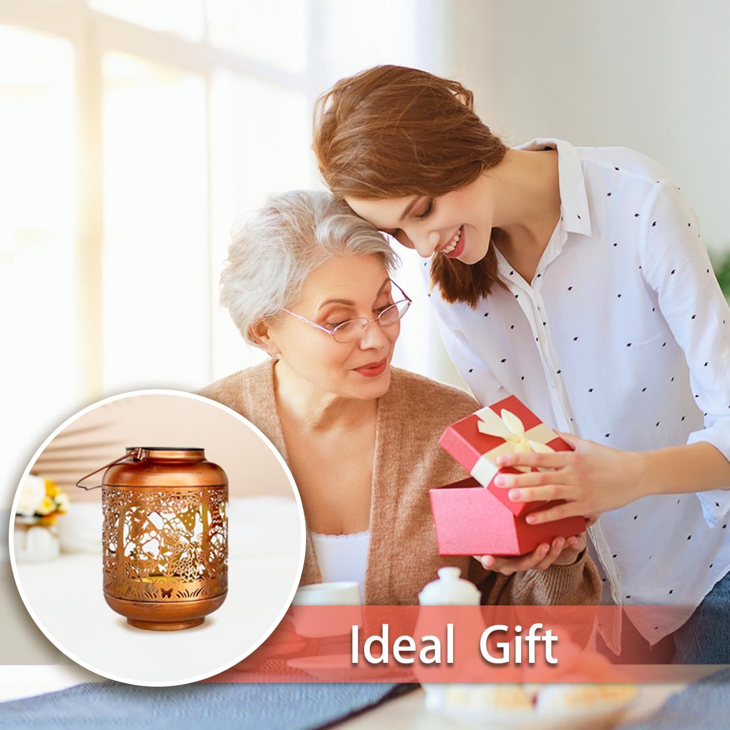 Gnomes Solar Lanterns Outdoor Waterproof,Hanging Solar Lights Gnome Gifts for Women Metal LED Decorative Light for Yard,Patio,Lawn,Tabletop,Pathway,Landscape,Garden Gnomes Decor