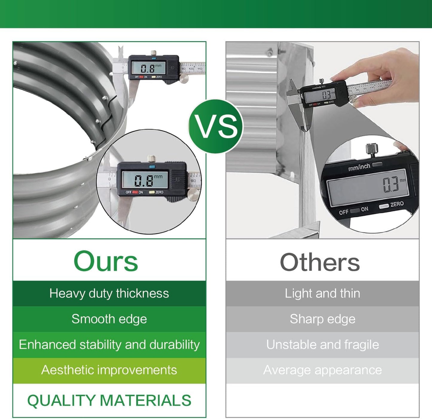 Gardmax Galvanized Raised Garden Bed, Lightweight Planter Boxes Outdoor with Easy Assembly, Large Garden Bed for Vegetables, Fruits, Flower Dark Grey 8FT