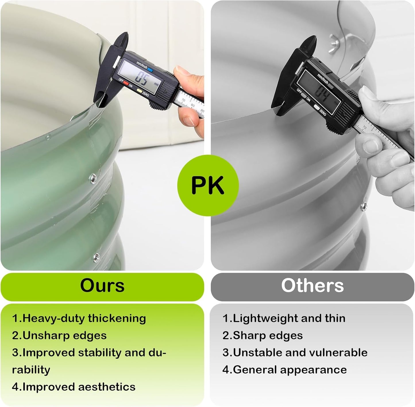 2 Pcs 4.5x2x2ft Oval Raised Garden Bed, Galvanized Raised Beds,Open-Ended Base Metal Raised Planter Beds,Garden Bed Outdoor,Planter Raised Boxes for Vegetables, Flowers,Tool-Free Asse,Green