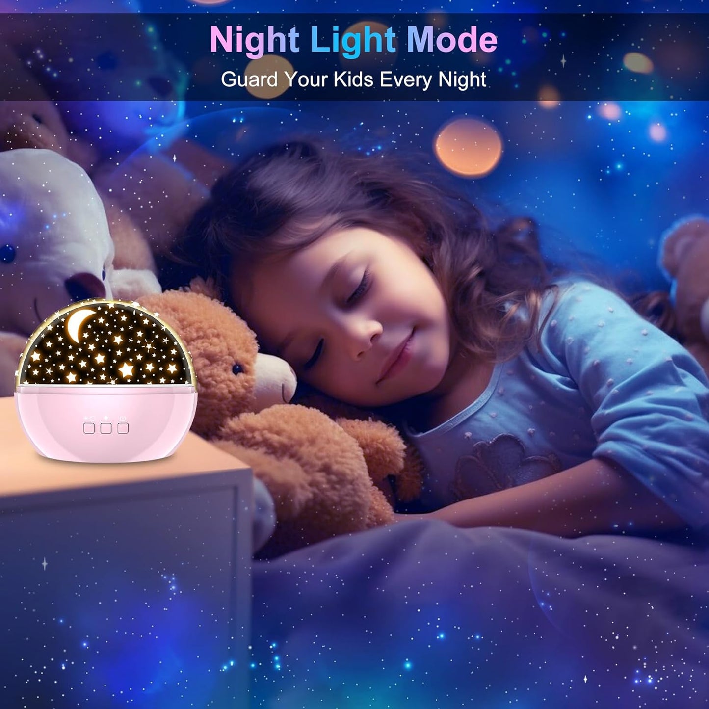 Star Projector Night Light for Kids,Baby Night Lights with Unicorn and Star Theme,360 Degree Rotation,15 Mode Color Changing,Birthday Gift Toys