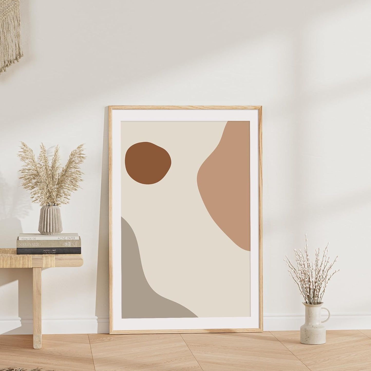 27x40 Poster Frame Set of 2 Natural Solid Oak Photo Frames with 24x36 Removable Mat Wall Hanging Large Handcrafted Frame with HD Plexiglass Wall and Tabletop Display Large Picture Frame