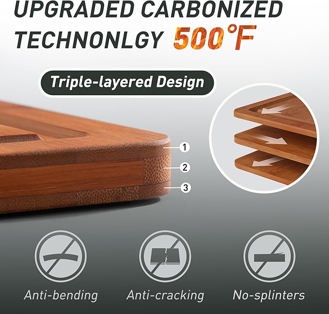 3 Packs Bamboo Cutting Board Set with Non Slip Feet Holder and Over Sink Nice Solid Thick Wood Juice Groove Chopping Board Extra Large Big Small Best Hardwood Kitchen Organic Vegetable Meat BBQ Kit