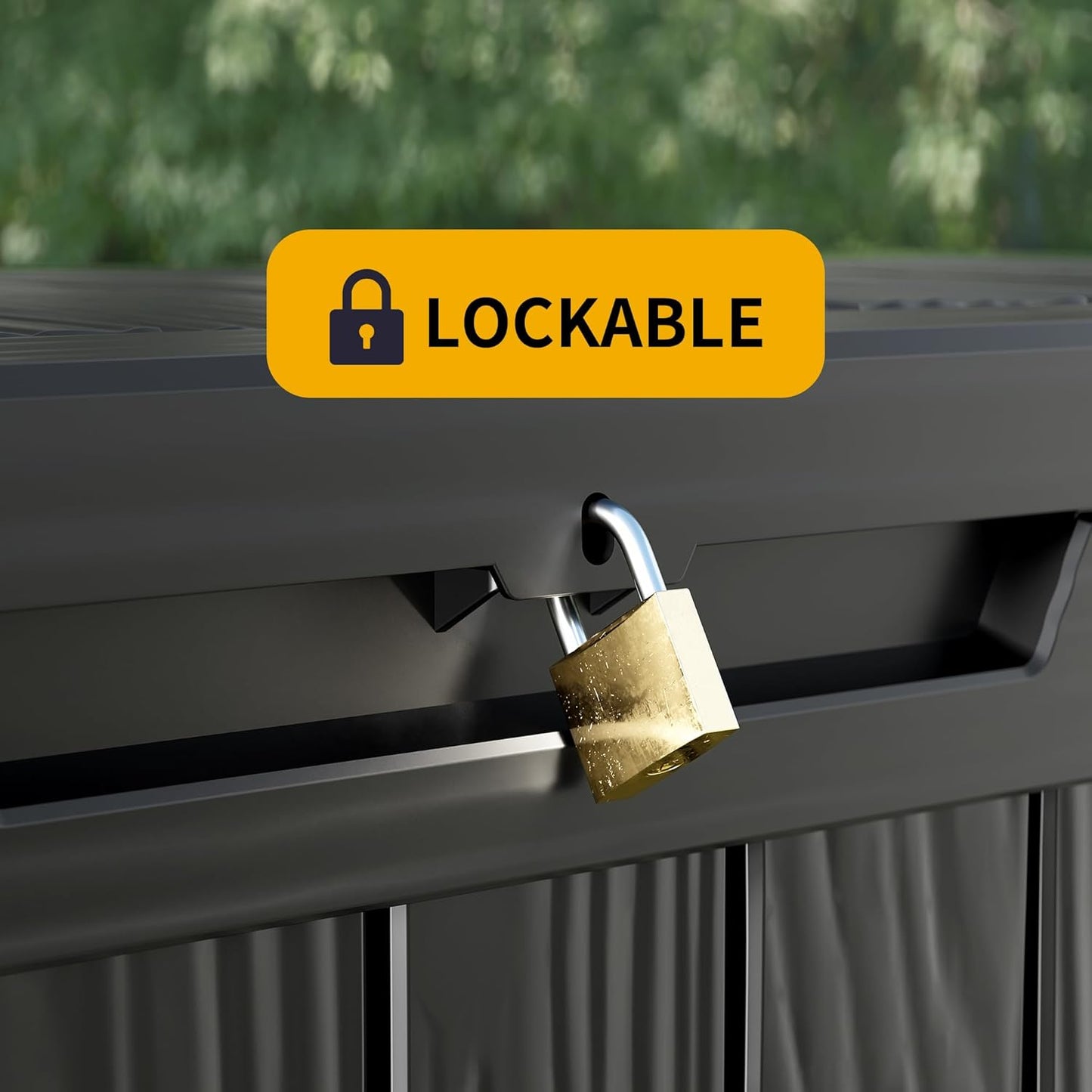 180 Gallon Outdoor Storage Box Waterproof Lockable Resin Deck Box Large, Patio Storage Bin for Pool Accessories Cushion Furniture, Garden Tools, UV-Resistant Outside Delivery Black