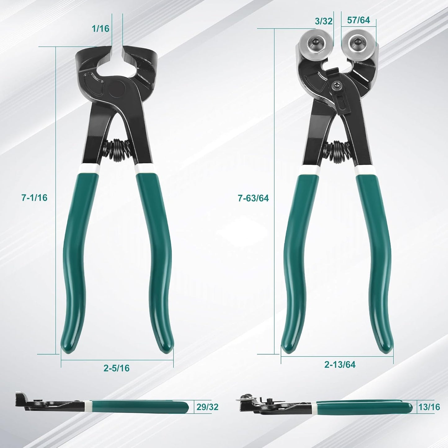 2Pcs Glass Tile Nippers Set, Heavy Duty Wheeled Glass Mosaic Nipper & Hd Ceramic Tile Nipper, Tile Cutter, Mosaic Cutter Tool for Cutting Glass Mosaic, Ceramics, Stone, Metal