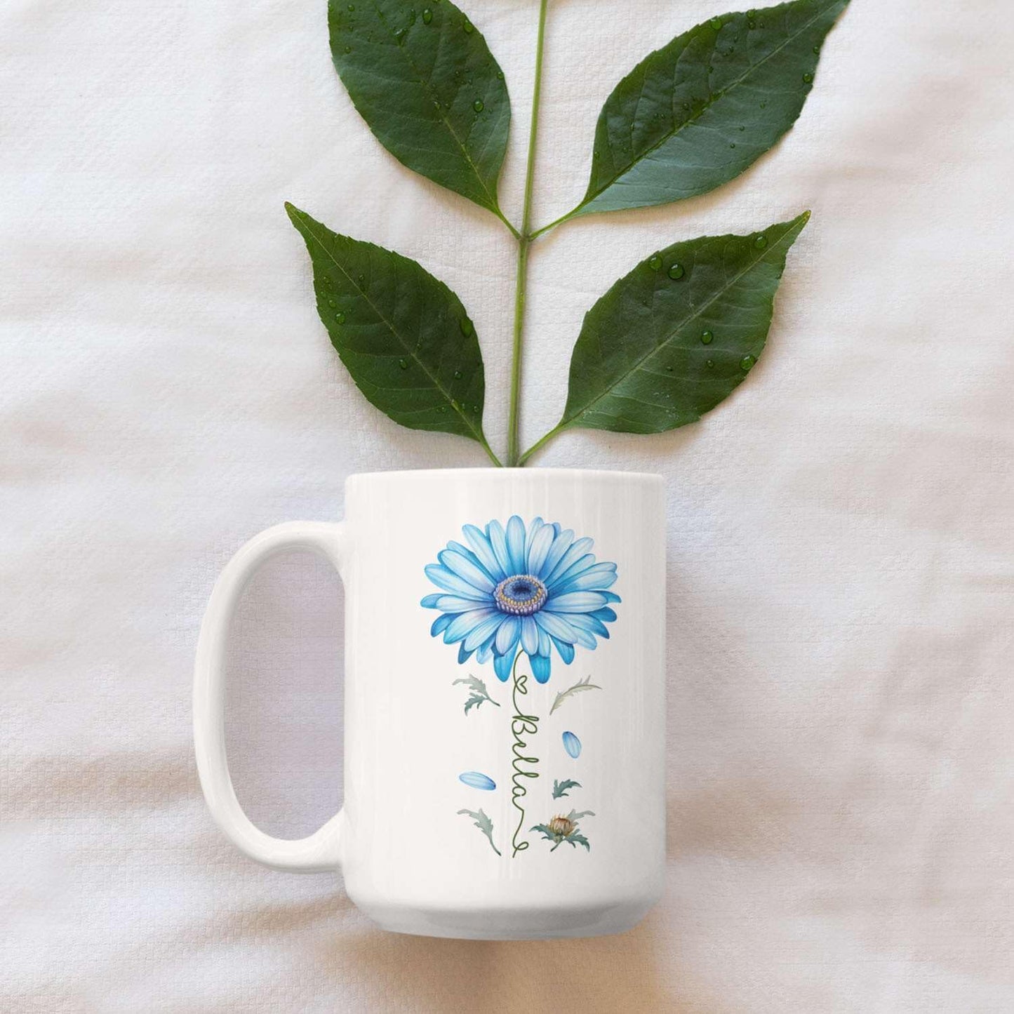 Adorable Gerbera Daisy Flower Mug, Customized Flower Themed Cup With Name, Novelty Daisy Flower Accent Mug 11oz 15oz, Custom Daisy Lover Coffee Cup, Personalized Flower Mug For Birthday