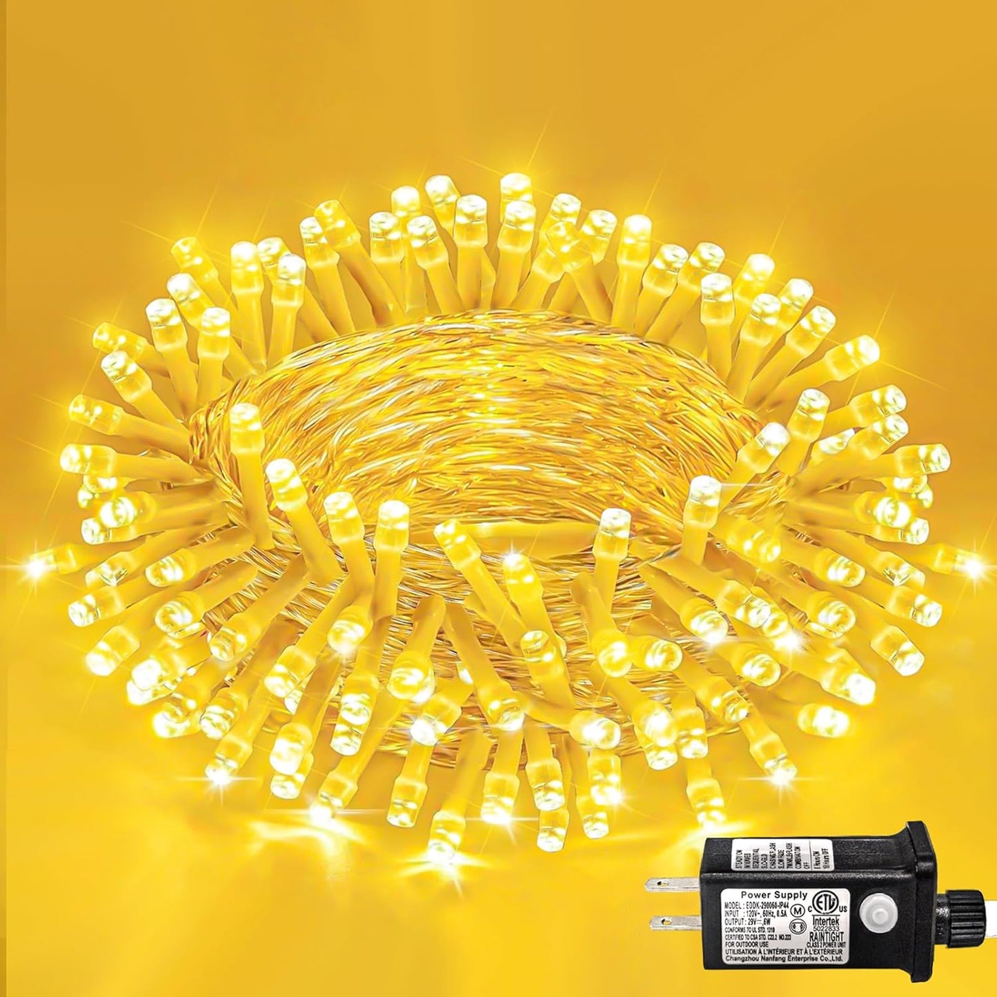 40ft 120 LED Christmas Lights Outdoor, Warm White Christmas String Lights Indoor 8 Modes Clear Wire, Connectable Twinkle Fairy Lights Plug in for Bedroom Wedding Tree Christmas Decorations