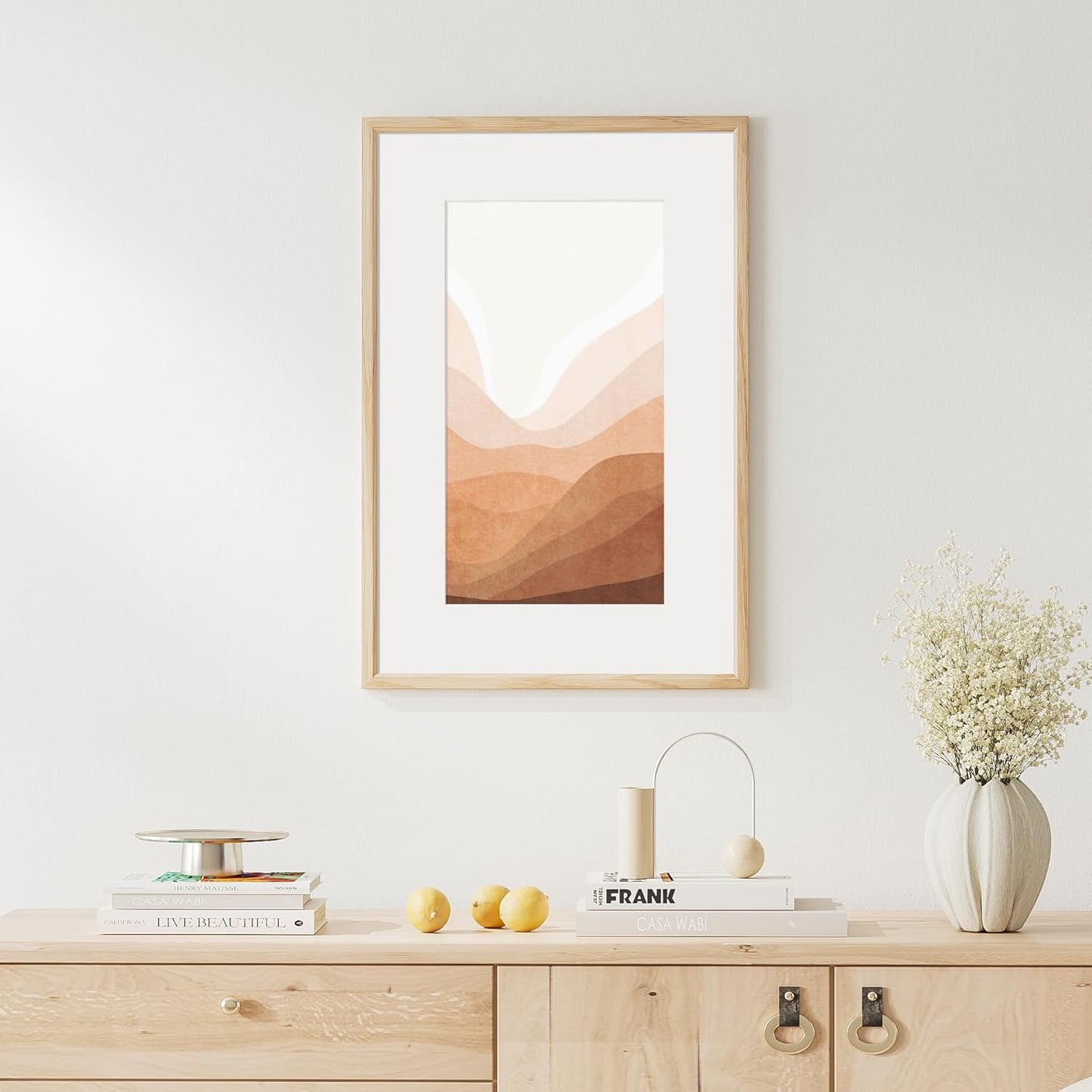 16x24 Poster Frame Natural Solid Oak Photo Frames with 12x18 Removable Mat Wall Hanging Large Handcrafted Frame with HD Plexiglass Wall and Tabletop Display Large Picture Frame