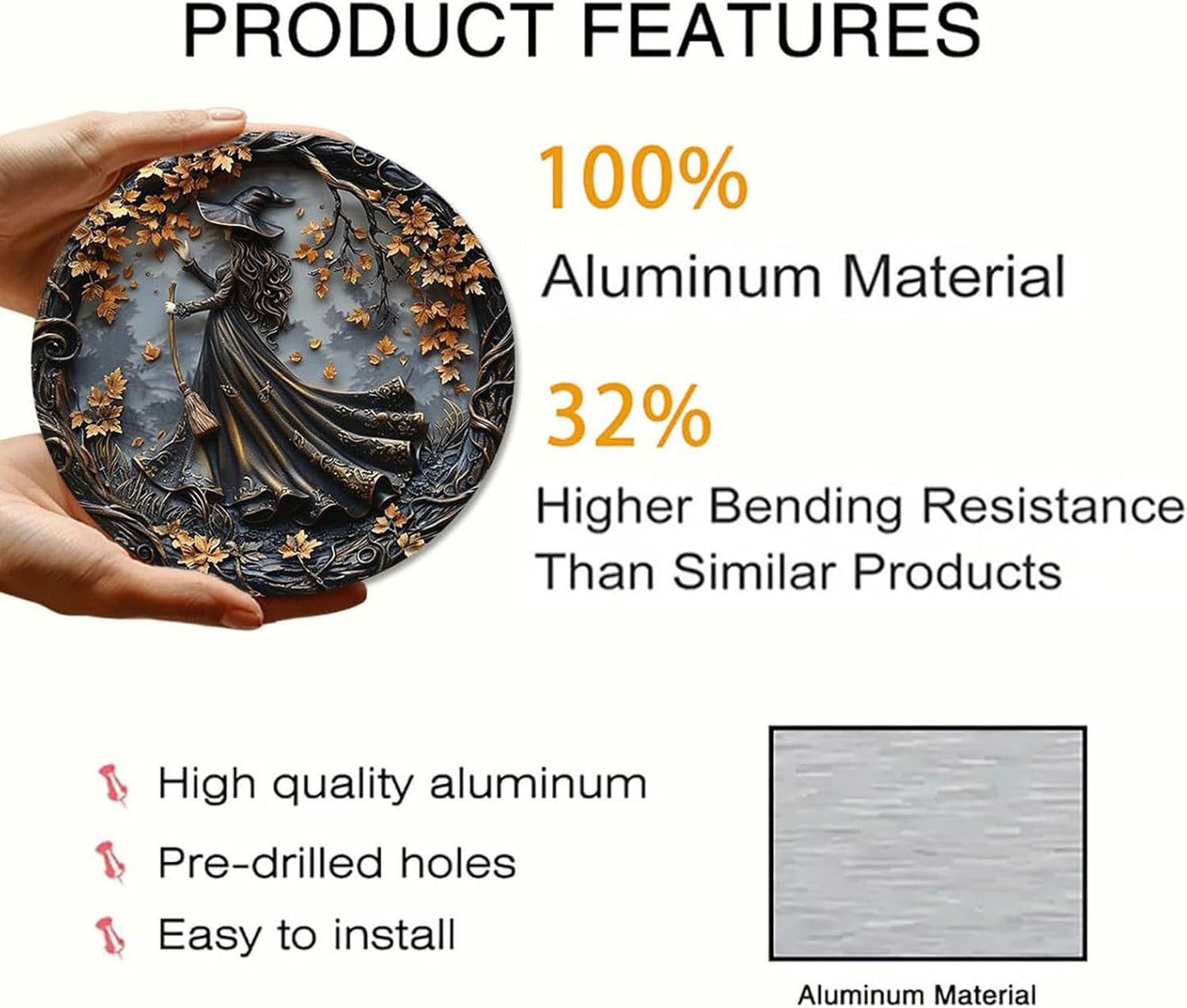 Fanyil/Olygee/Sherum/Shirem/Pubyfun/Glosrity/Libilin/Graddi/Solymody/Gowebs/Goredny/Vianys Witching Hour, Door Way Hanging Decor Halloween, 2D Wooden Round Witches Sign (A+B+C, ‎7.87")