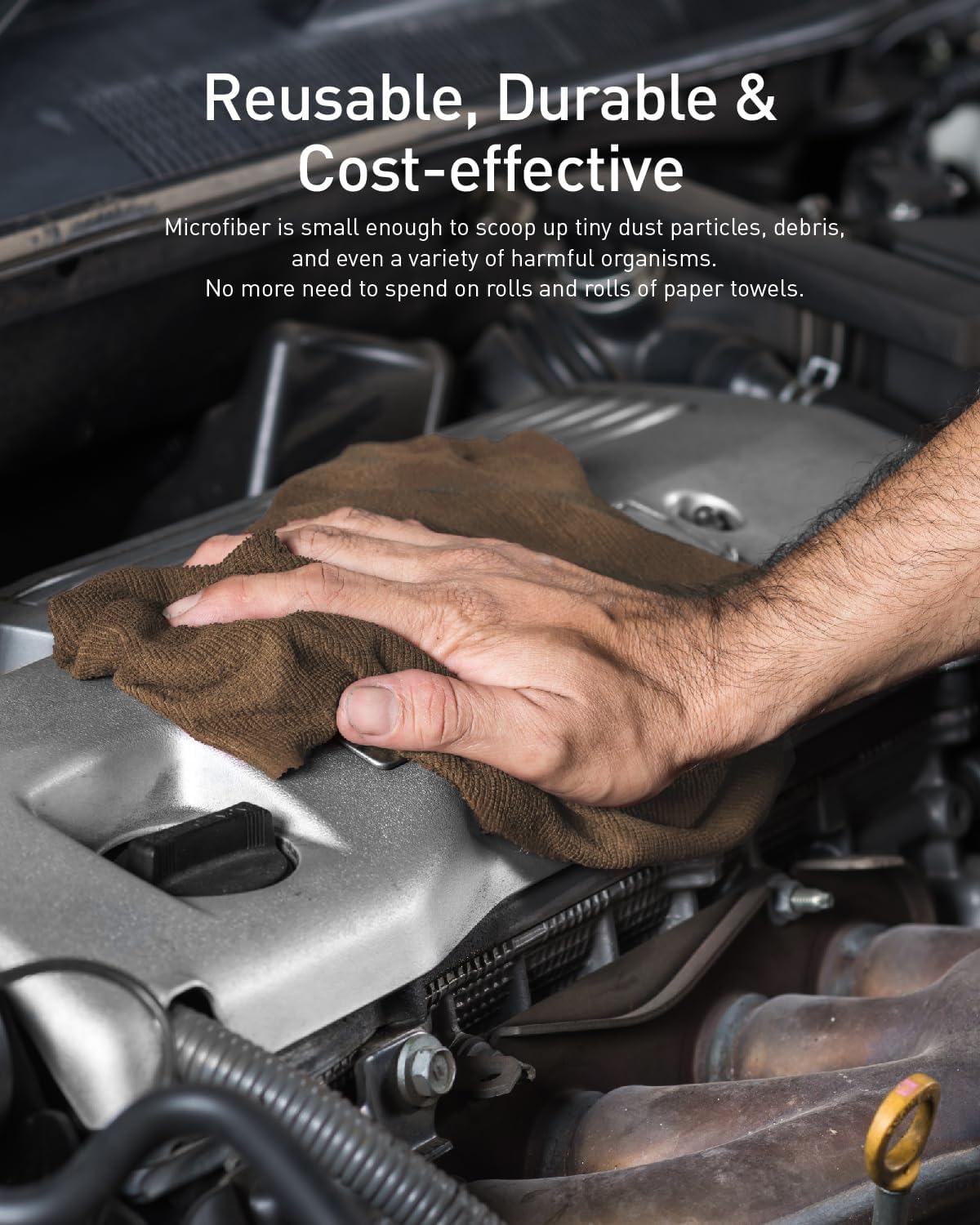 Fantasticlean Microfiber Cleaning Cloth Roll -90 Pack, Tear Away Microfiber Towels, 12" x 12", Reusable, Washable, Scratch Free, Ultra Absorbent Dish Rags for Car, Home, Garage or Shop (Tan)