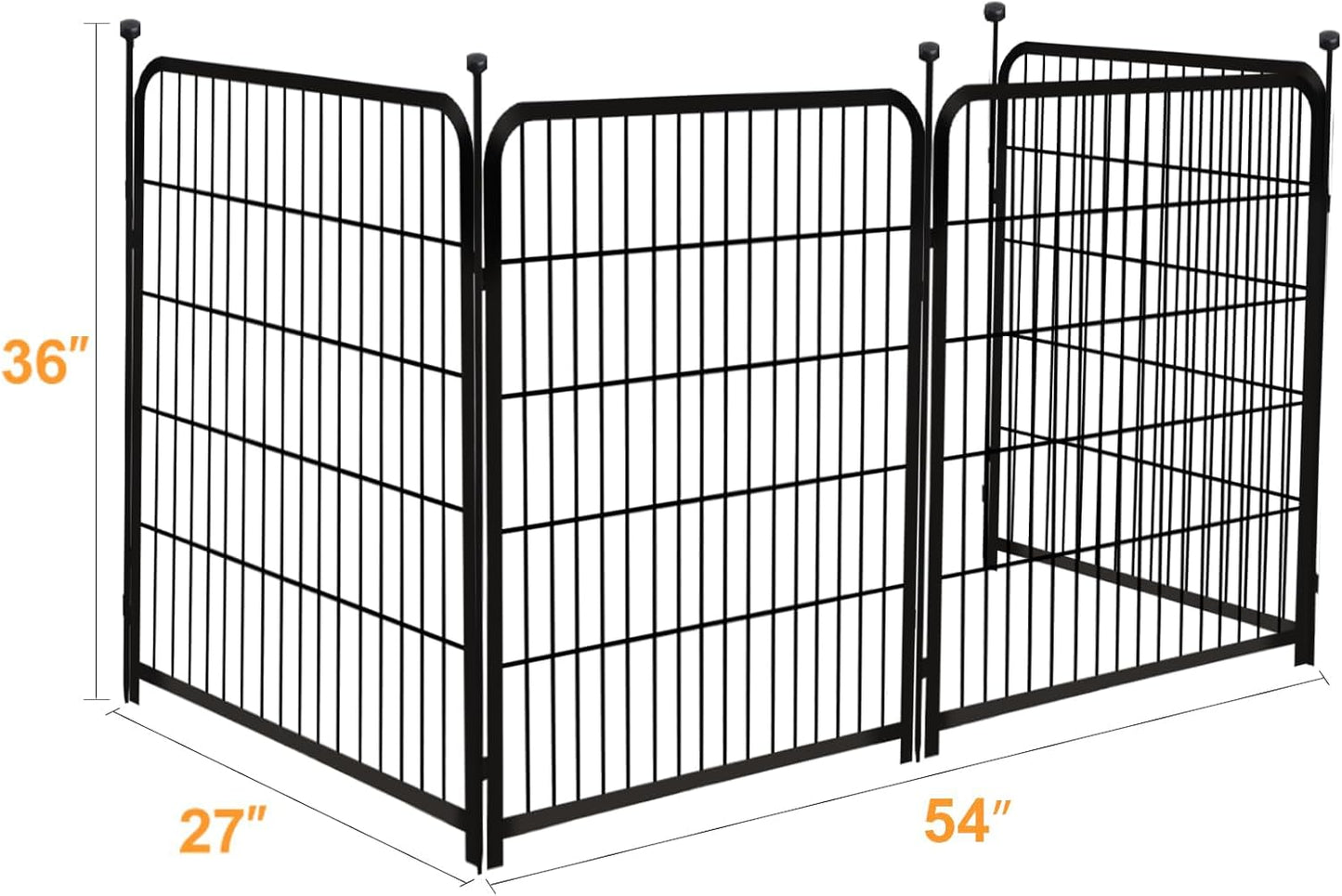 Garden Fencing 36 Inch High, 4 Panels Total 8.9 Ft(L) Dog Fence Outdoor for Yard, 4 One-Sided Plate, No Door, Anti Dig Fence Barrier, Dog Pen, Rabbit Fences, Garden Fences and Borders